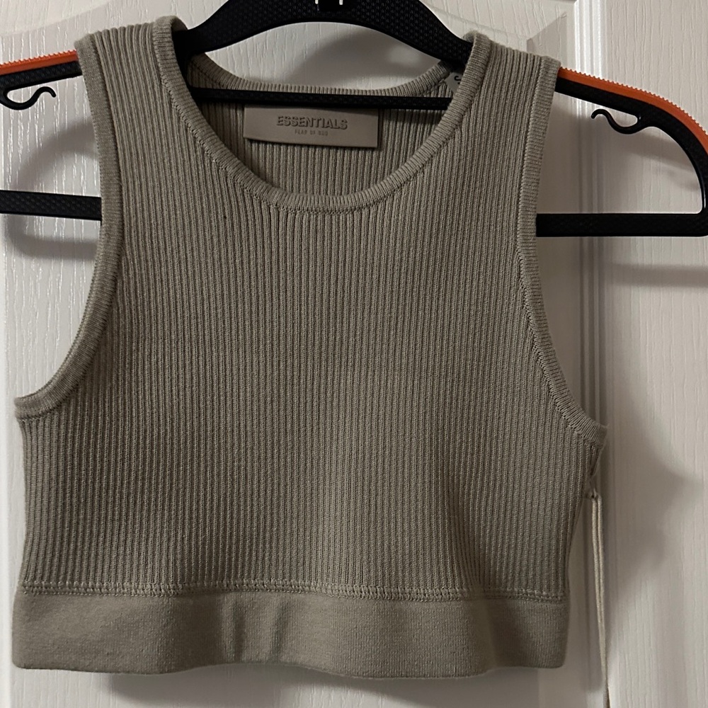 FOG Essentials Women's Ribbed Crop Top - Tan